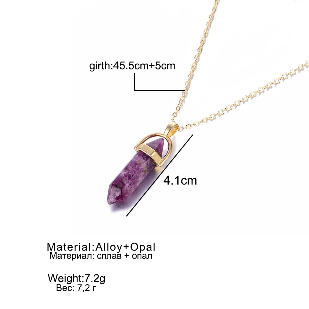 nowadaysfashion Crystals Necklace Bohemian Hexagon Opal Pendant Necklace - MERGE.DAY.1.FREESTYLE