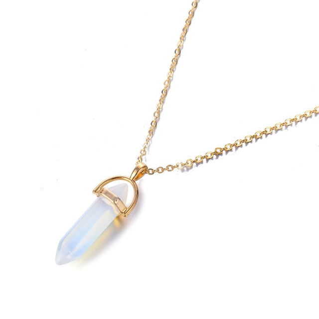 nowadaysfashion Crystals Necklace Bohemian Hexagon Opal Pendant Necklace - MERGE.DAY.1.FREESTYLE