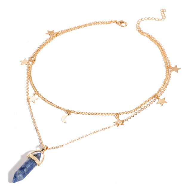 nowadaysfashion Crystals Necklace Bohemian Hexagon Opal Pendant Necklace - MERGE.DAY.1.FREESTYLE