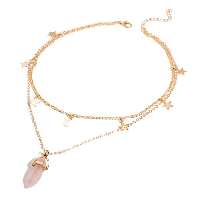 nowadaysfashion Crystals Necklace Bohemian Hexagon Opal Pendant Necklace - MERGE.DAY.1.FREESTYLE