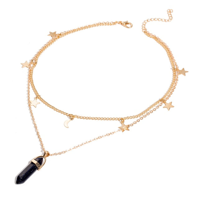 nowadaysfashion Crystals Necklace Bohemian Hexagon Opal Pendant Necklace - MERGE.DAY.1.FREESTYLE