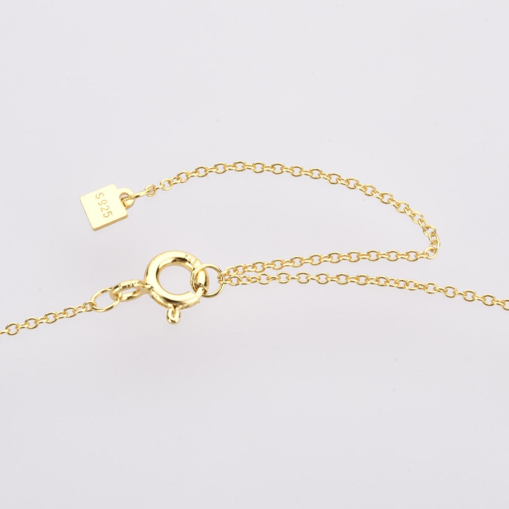 Sterling Silver Gold 26 Alphabet B J P Letters A M Initial Long Chain Necklace Summer Colorful Zircon Ovals - MERGE.DAY.1.FREESTYLE