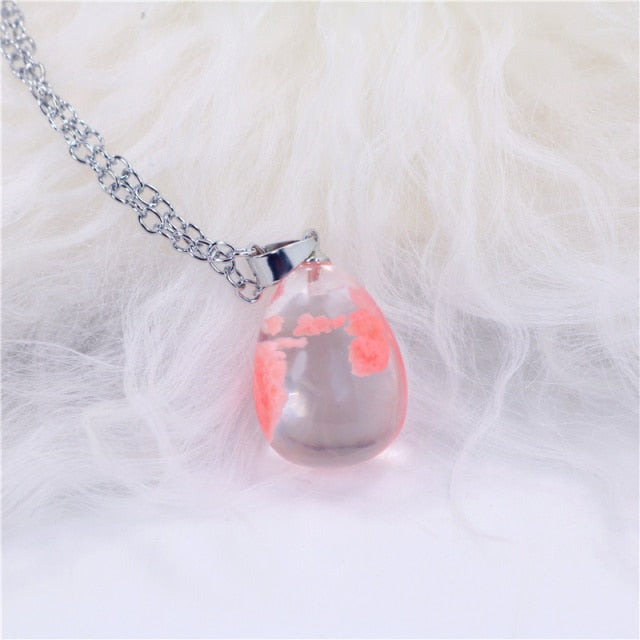 Resin Rould Ball Moon Pendant Necklace Women Blue Sky White Cloud Necklace - MERGE.DAY.1.FREESTYLE