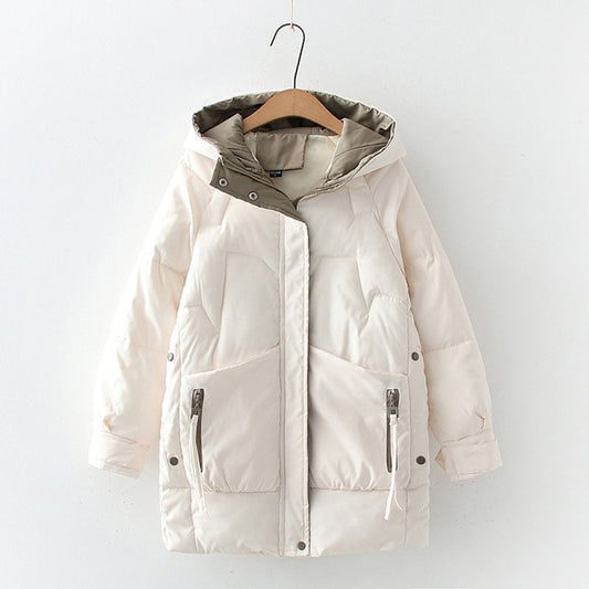 2021 Thick Hooded Down Coat Women Winter Jacket Cotton Long Warm Padded Parka - MERGE.DAY.1.FREESTYLE