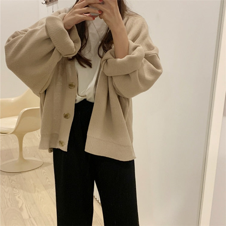 New 2021 Winter Spring Women's Sweaters V-Neck Buttons Cardigans - MERGE.DAY.1.FREESTYLE