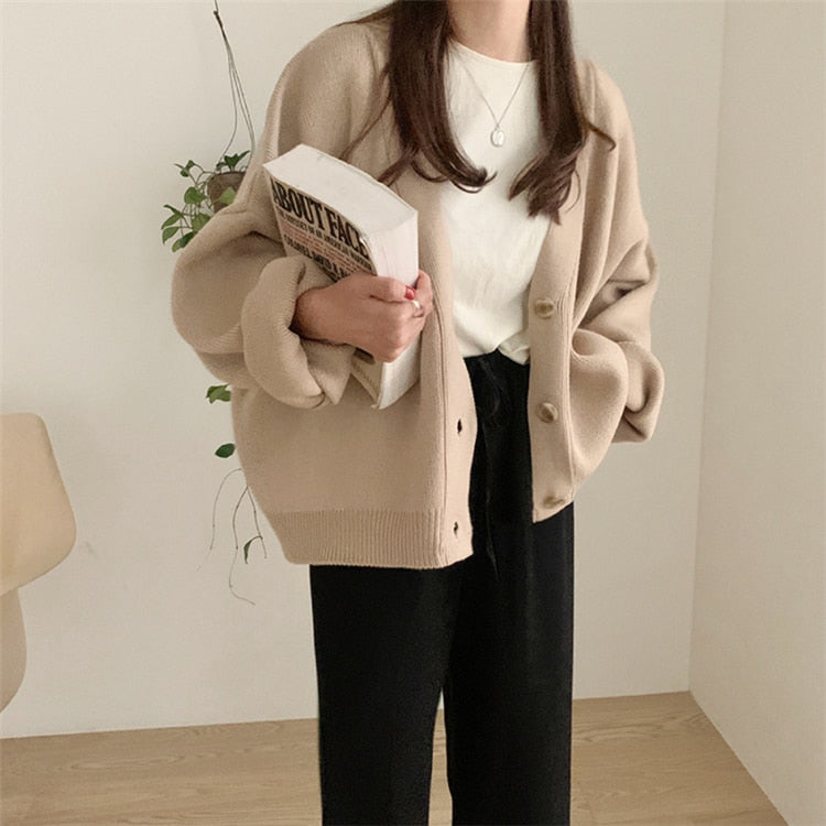 New 2021 Winter Spring Women's Sweaters V-Neck Buttons Cardigans - MERGE.DAY.1.FREESTYLE