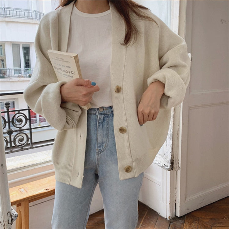 New 2021 Winter Spring Women's Sweaters V-Neck Buttons Cardigans - MERGE.DAY.1.FREESTYLE