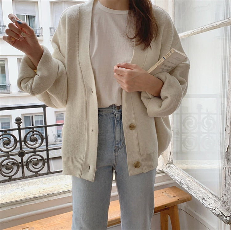 New 2021 Winter Spring Women's Sweaters V-Neck Buttons Cardigans - MERGE.DAY.1.FREESTYLE