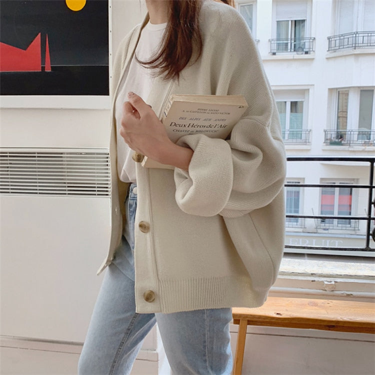 New 2021 Winter Spring Women's Sweaters V-Neck Buttons Cardigans - MERGE.DAY.1.FREESTYLE