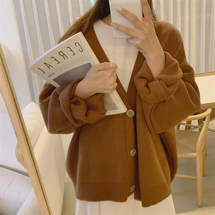 New 2021 Winter Spring Women's Sweaters V-Neck Buttons Cardigans - MERGE.DAY.1.FREESTYLE