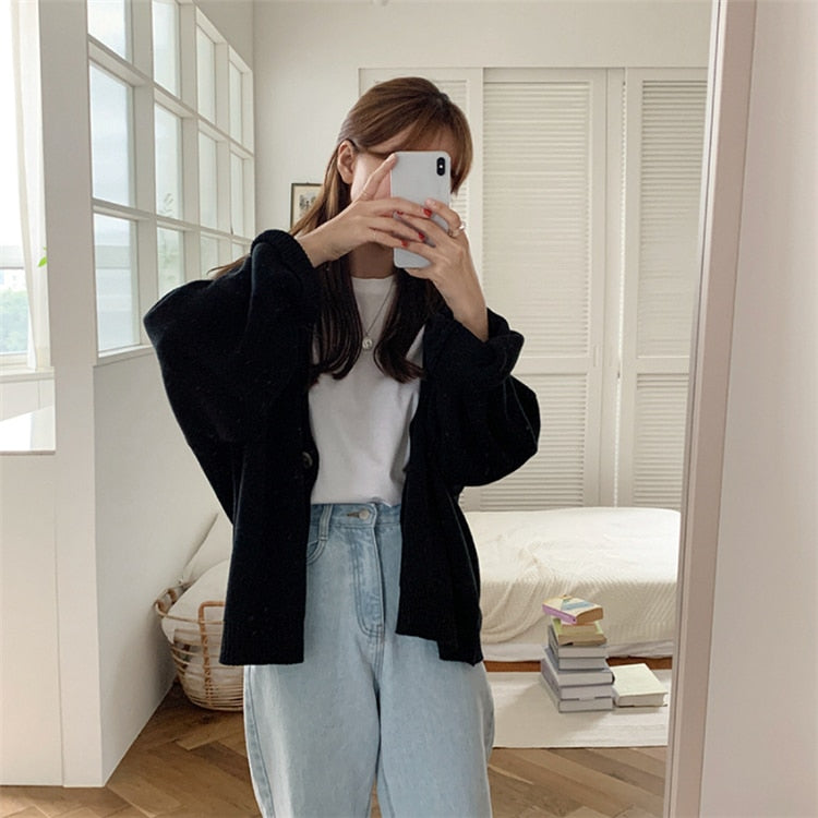 New 2021 Winter Spring Women's Sweaters V-Neck Buttons Cardigans - MERGE.DAY.1.FREESTYLE
