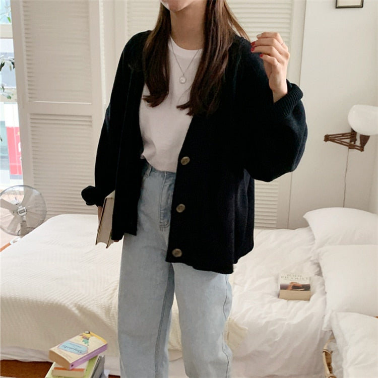 New 2021 Winter Spring Women's Sweaters V-Neck Buttons Cardigans - MERGE.DAY.1.FREESTYLE