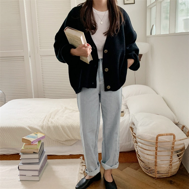 New 2021 Winter Spring Women's Sweaters V-Neck Buttons Cardigans - MERGE.DAY.1.FREESTYLE