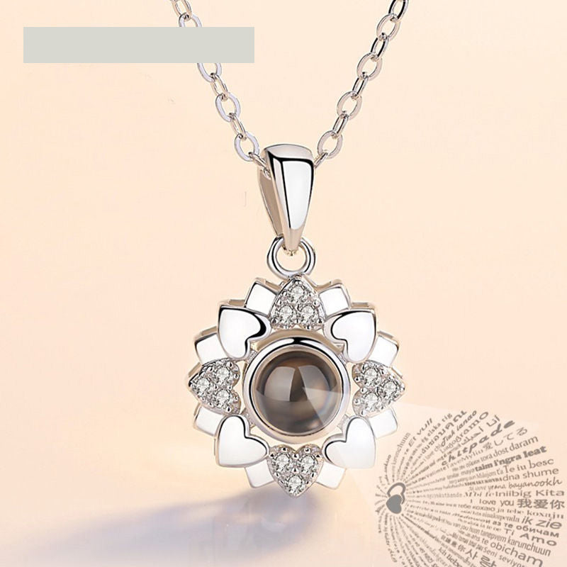 100 languages of love necklace Heart Pendant Wedding Romantic Memory Projection Necklace - MERGE.DAY.1.FREESTYLE