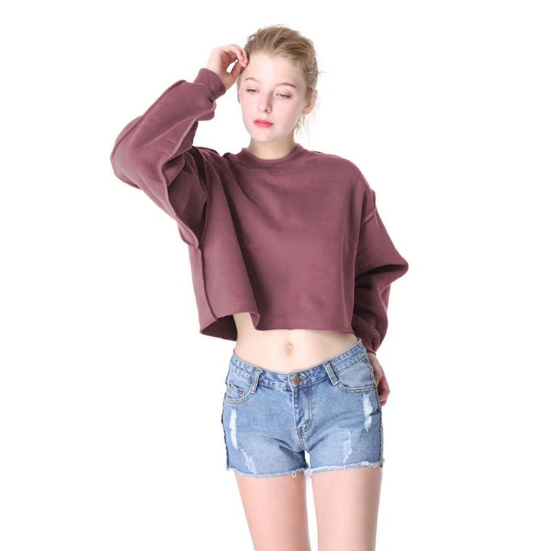 Thick Cotton Women Sweatshirt Hoodie Casual Loose Long Sleeve Streetwear Crop Pullover - MERGE.DAY.1.FREESTYLE