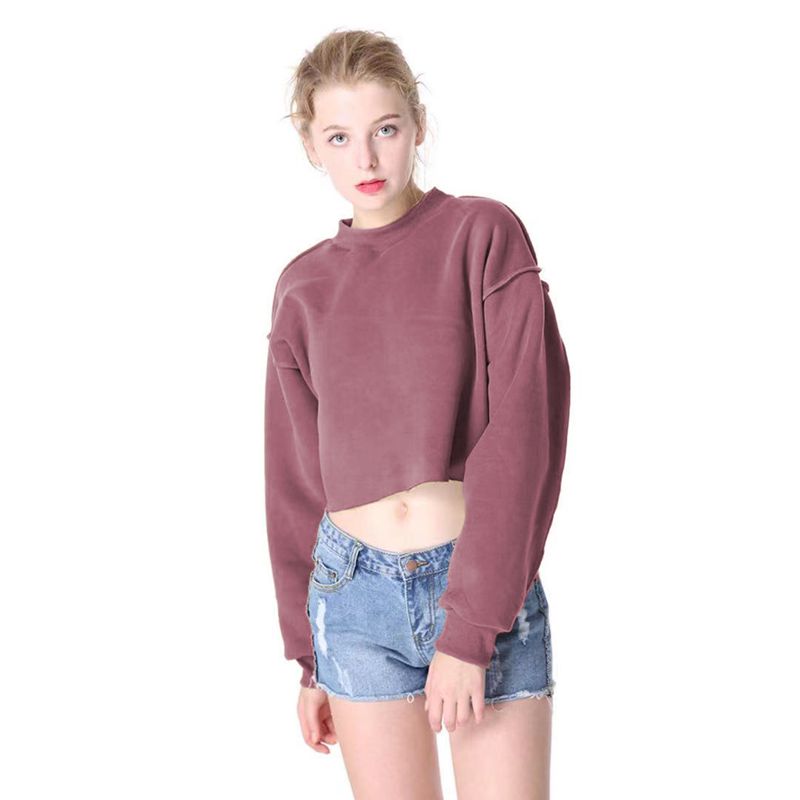 Thick Cotton Women Sweatshirt Hoodie Casual Loose Long Sleeve Streetwear Crop Pullover - MERGE.DAY.1.FREESTYLE