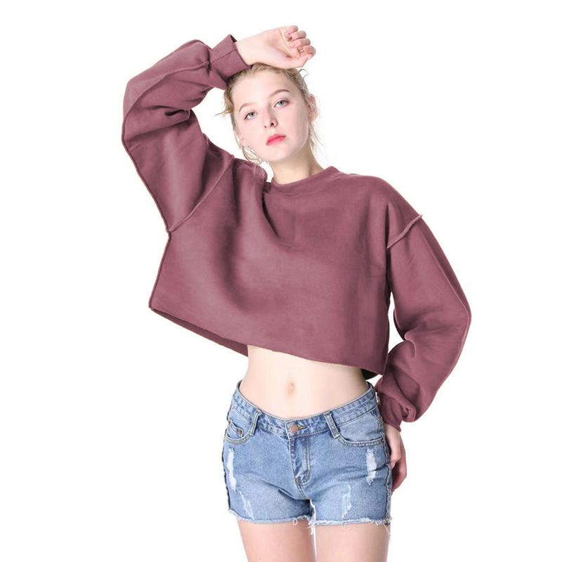 Thick Cotton Women Sweatshirt Hoodie Casual Loose Long Sleeve Streetwear Crop Pullover - MERGE.DAY.1.FREESTYLE