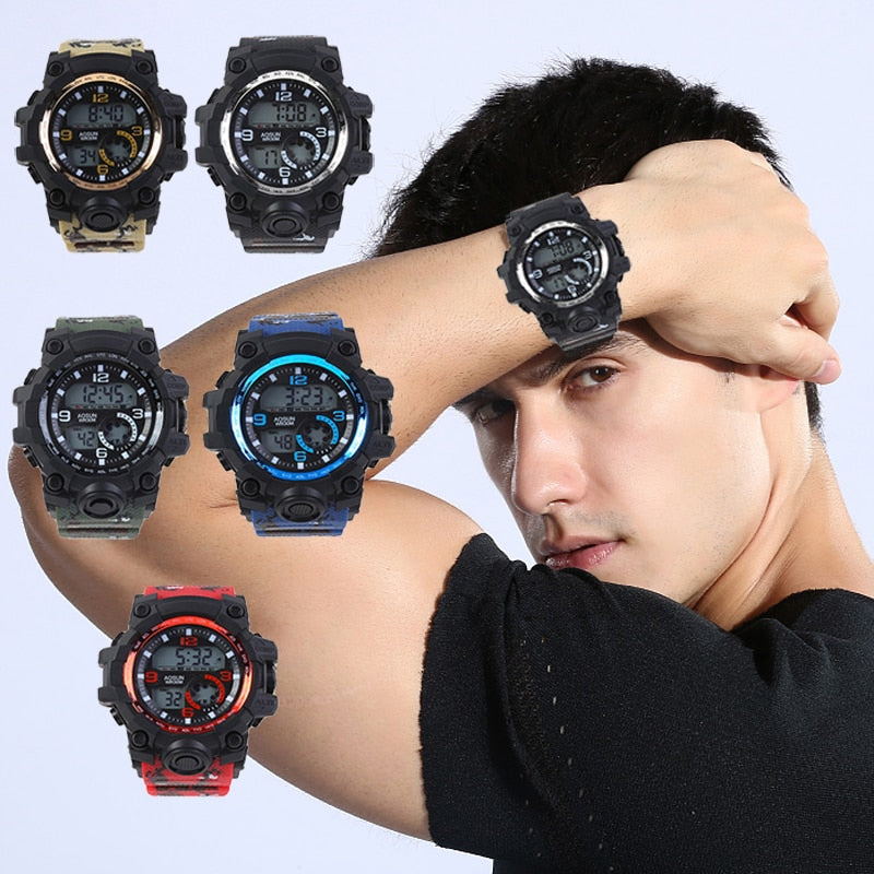 30M Waterproof Sports Men Watch Couple Fashion Popular Men's Multi-Functional LED Electronic Watchs - MERGE.DAY.1.FREESTYLE