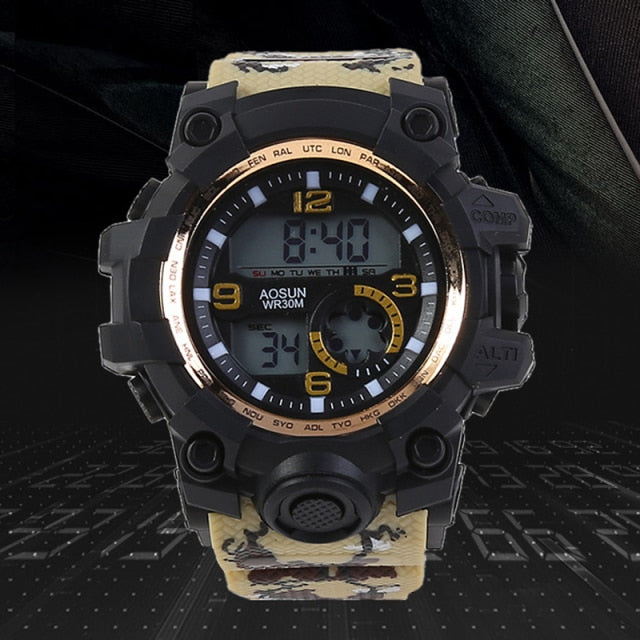 30M Waterproof Sports Men Watch Couple Fashion Popular Men's Multi-Functional LED Electronic Watchs - MERGE.DAY.1.FREESTYLE