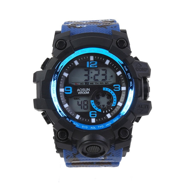30M Waterproof Sports Men Watch Couple Fashion Popular Men's Multi-Functional LED Electronic Watchs - MERGE.DAY.1.FREESTYLE