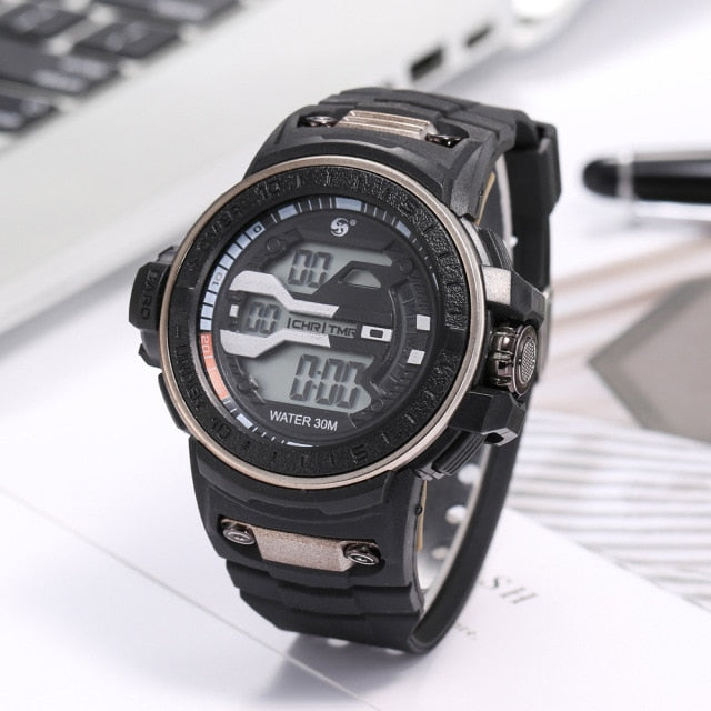 30M Waterproof Sports Men Watch Couple Fashion Popular Men's Multi-Functional LED Electronic Watchs - MERGE.DAY.1.FREESTYLE