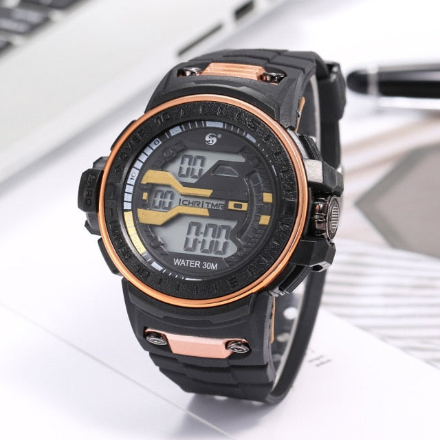 30M Waterproof Sports Men Watch Couple Fashion Popular Men's Multi-Functional LED Electronic Watchs - MERGE.DAY.1.FREESTYLE