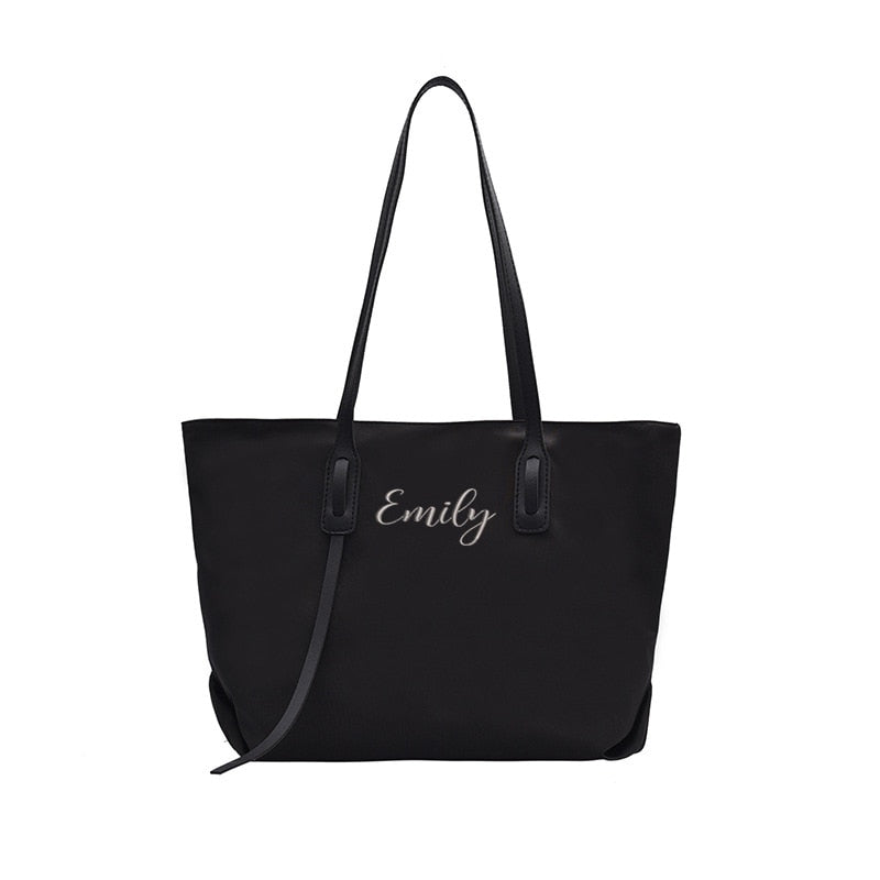 Customizable Tote Oxford Bag Embroidered Name One-Shoulder Handbag - MERGE.DAY.1.FREESTYLE