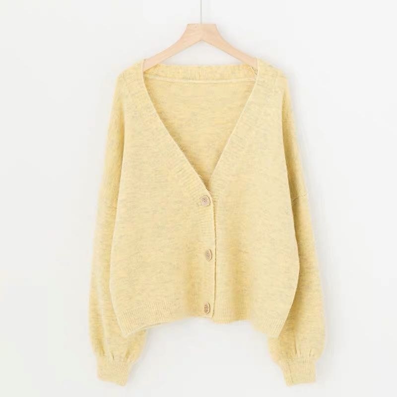 lantern sleeve cardigan Winter Solid Cashmere Casual Fashion Winter Knit sweaters - MERGE.DAY.1.FREESTYLE