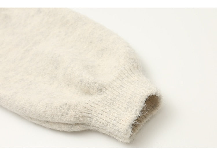 lantern sleeve cardigan Winter Solid Cashmere Casual Fashion Winter Knit sweaters - MERGE.DAY.1.FREESTYLE