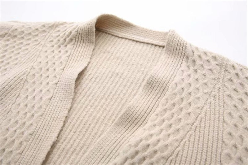 Winter lantern sleeve cardigan Long Sweater Women 2021 Lantern Sleeve Open Stitch Oversized Sweater Knit Coat - MERGE.DAY.1.FREESTYLE