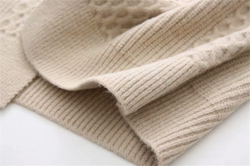 Winter lantern sleeve cardigan Long Sweater Women 2021 Lantern Sleeve Open Stitch Oversized Sweater Knit Coat - MERGE.DAY.1.FREESTYLE