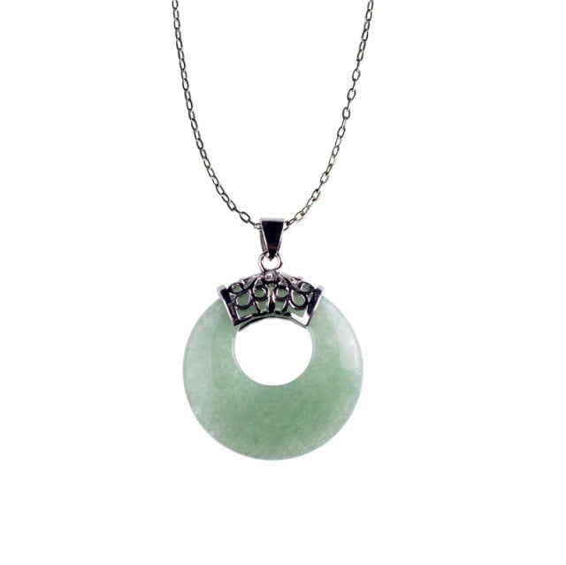 Carnelian Necklaces Round Shape Natural Green aventurine eye Statement Necklace - MERGE.DAY.1.FREESTYLE