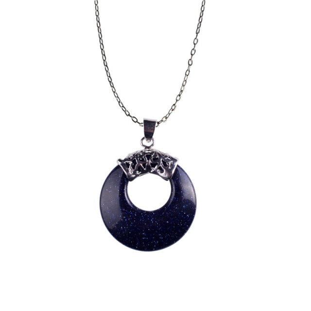 Carnelian Necklaces Round Shape Natural Green aventurine eye Statement Necklace - MERGE.DAY.1.FREESTYLE