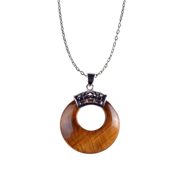 Carnelian Necklaces Round Shape Natural Green aventurine eye Statement Necklace - MERGE.DAY.1.FREESTYLE