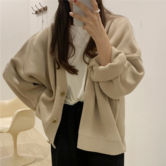 New 2021 Winter Spring Women's Sweaters V-Neck Buttons Cardigans - MERGE.DAY.1.FREESTYLE