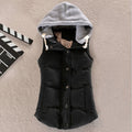 Autumn Winter Cotton Vest Women Sleeveless Hooded Casual Coat - MERGE.DAY.1.FREESTYLE