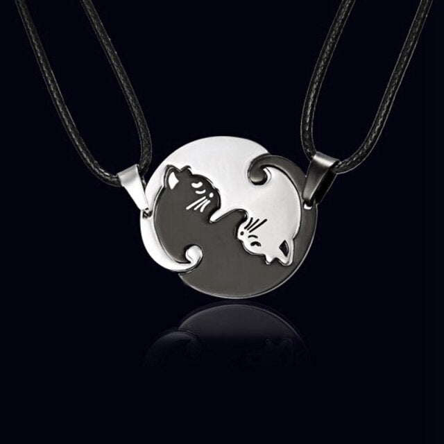 matching necklaces for couples necklaces Splice 2 PCS/Set Cat Moon Heart Pendant - MERGE.DAY.1.FREESTYLE