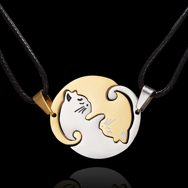 matching necklaces for couples necklaces Splice 2 PCS/Set Cat Moon Heart Pendant - MERGE.DAY.1.FREESTYLE