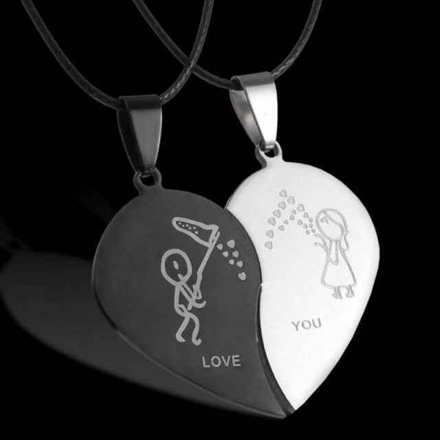 matching necklaces for couples necklaces Splice 2 PCS/Set Cat Moon Heart Pendant - MERGE.DAY.1.FREESTYLE