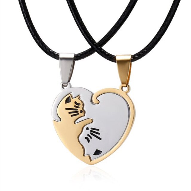 matching necklaces for couples necklaces Splice 2 PCS/Set Cat Moon Heart Pendant - MERGE.DAY.1.FREESTYLE