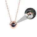 Custom Photo Name Rose Gold Silver Color Projection Round Necklace - MERGE.DAY.1.FREESTYLE