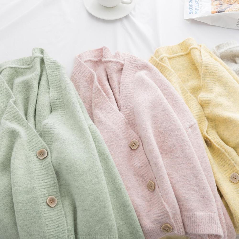 lantern sleeve cardigan Winter Solid Cashmere Casual Fashion Winter Knit sweaters - MERGE.DAY.1.FREESTYLE
