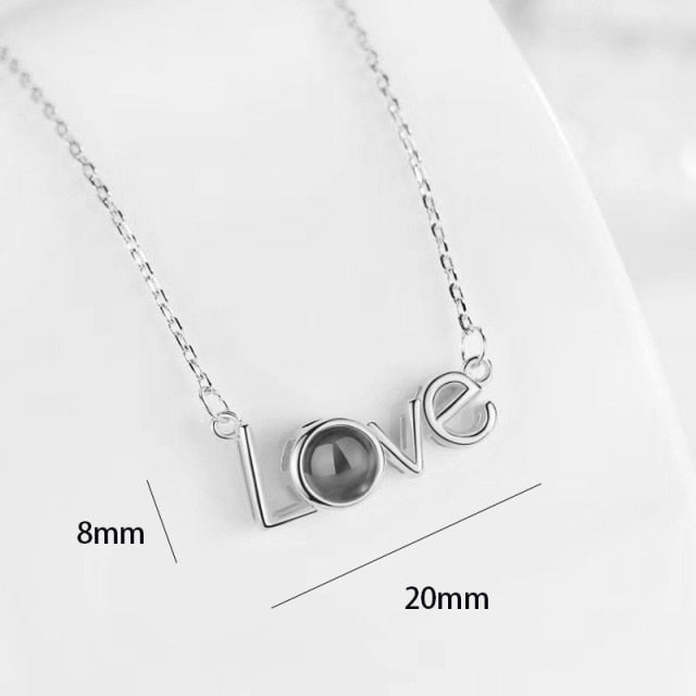 100 languages of love necklace Heart Pendant Wedding Romantic Memory Projection Necklace - MERGE.DAY.1.FREESTYLE