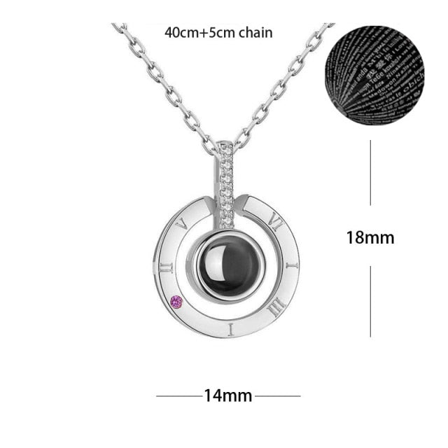 100 languages of love necklace Heart Pendant Wedding Romantic Memory Projection Necklace - MERGE.DAY.1.FREESTYLE