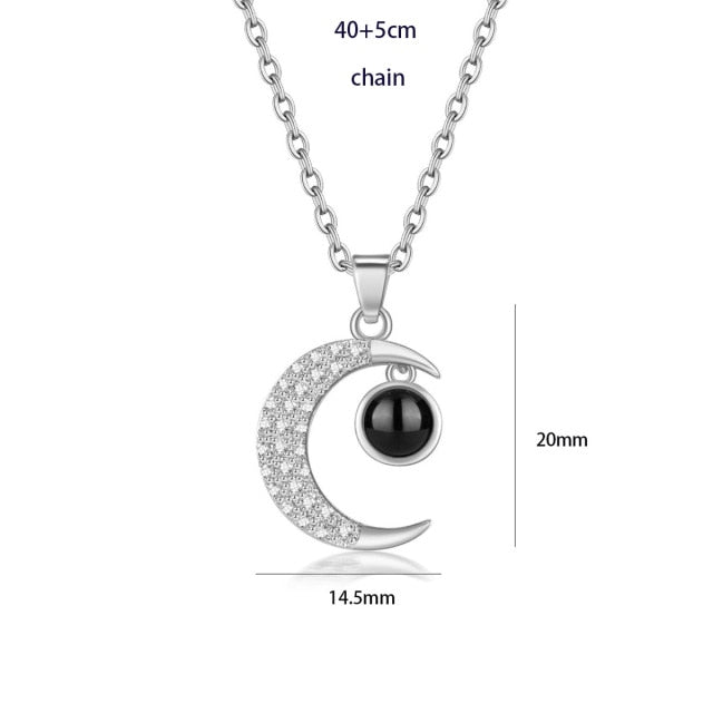 100 languages of love necklace Heart Pendant Wedding Romantic Memory Projection Necklace - MERGE.DAY.1.FREESTYLE