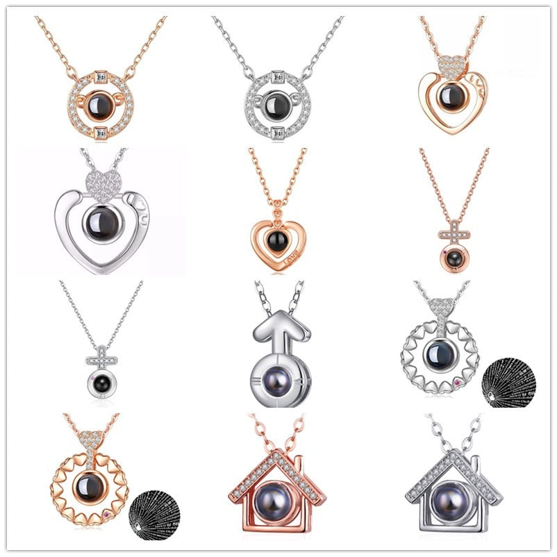 100 languages of love necklace Pendant to Express, Women Love Memory Projection Necklace - MERGE.DAY.1.FREESTYLE