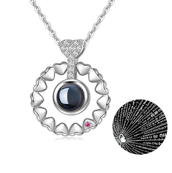 100 languages of love necklace Pendant to Express, Women Love Memory Projection Necklace - MERGE.DAY.1.FREESTYLE