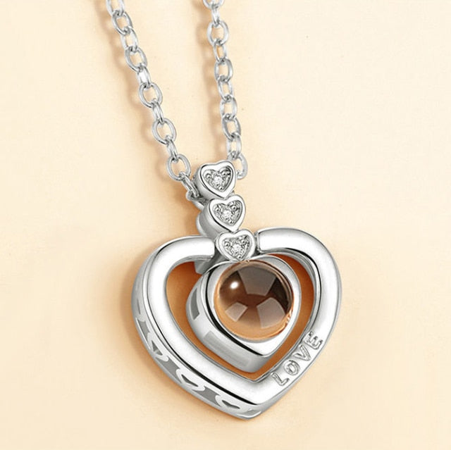 100 languages of love necklace Pendant to Express, Women Love Memory Projection Necklace - MERGE.DAY.1.FREESTYLE