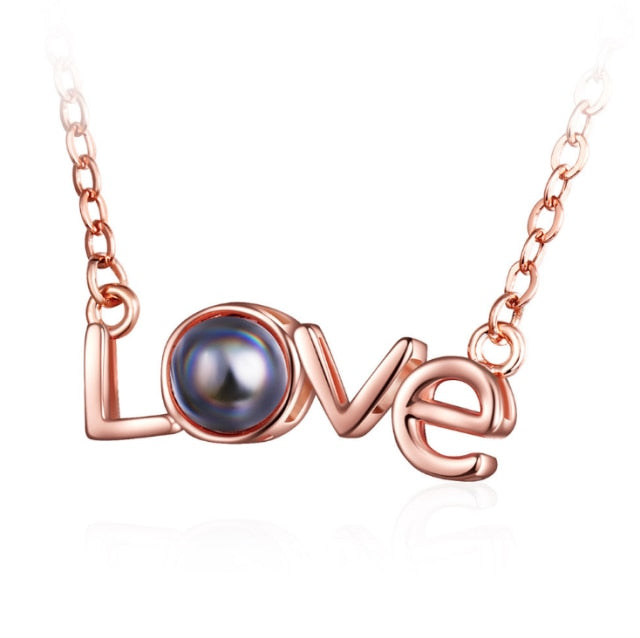 100 languages of love necklace Pendant to Express, Women Love Memory Projection Necklace - MERGE.DAY.1.FREESTYLE
