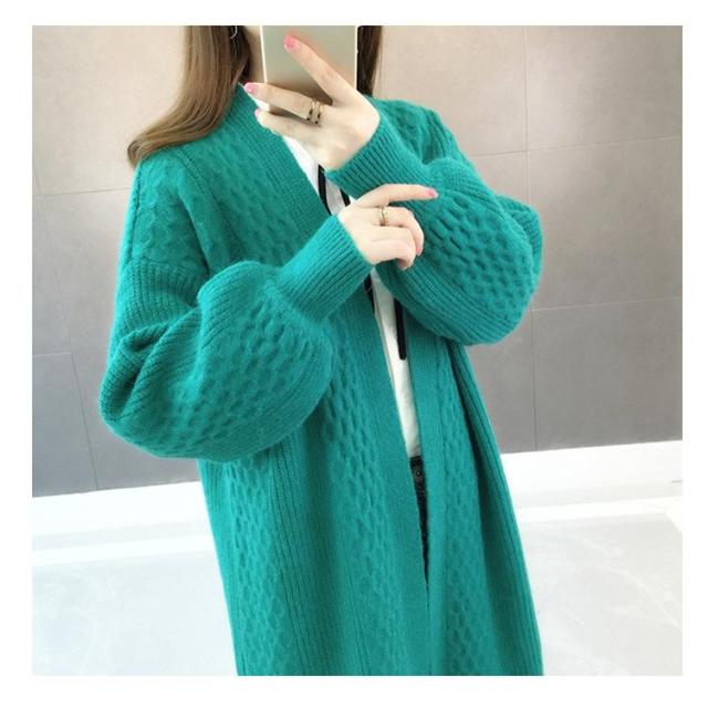Winter lantern sleeve cardigan Long Sweater Women 2021 Lantern Sleeve Open Stitch Oversized Sweater Knit Coat - MERGE.DAY.1.FREESTYLE